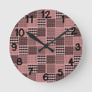 Boho Quilt Runde Wanduhr