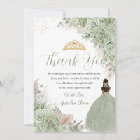 Boho Quinceanera Sage Green Floral Pampas Grass