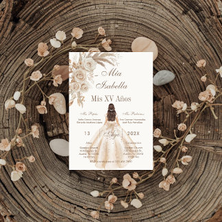 Boho Quinceanera Spanisch  Einladung