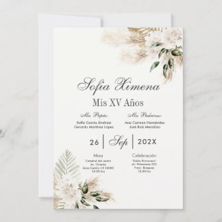 Boho Quinceanera Spanisch Einladung