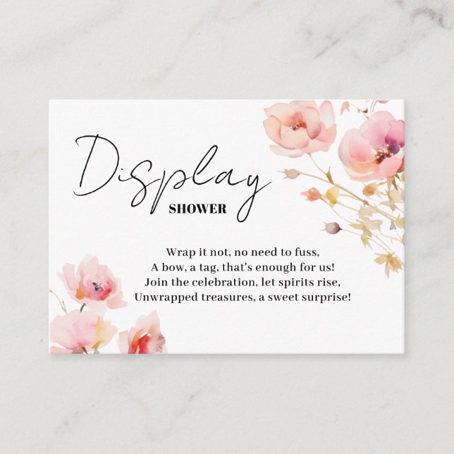 Boho Radiant Pink Blush Floral Aquarell Begleitkarte (Vorderseite)