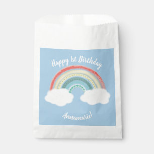 Boho Rainbow 1. Geburtstag Party Blue Boy Kinder Geschenktütchen