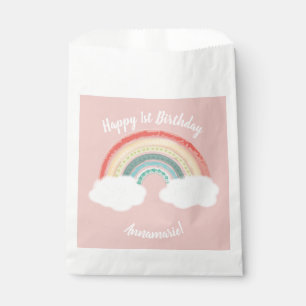 Boho Rainbow 1. Geburtstag Party Pink Girl Geschenktütchen