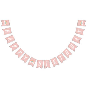 Boho Rainbow 1. Geburtstag Party Pink Girl Wimpelkette