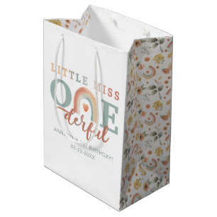 Boho Rainbow 1st Birthday Gift Bag - Wasserfarbe E Mittlere Geschenktüte
