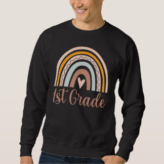 Boho Rainbow 1st Grade Teacher Student Back To Sc Sweatshirt
