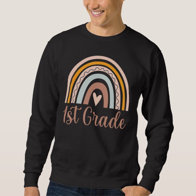 Boho Rainbow 1st Grade Teacher Student  Back To Sc Sweatshirt (Vorderseite)