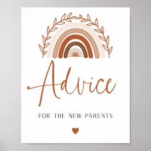 Boho Rainbow Advisor und wünscht Baby Dusche Schil Poster