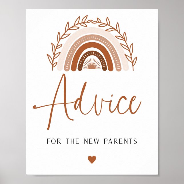 Boho Rainbow Advisor und wünscht Baby Dusche Schil Poster (Vorne)