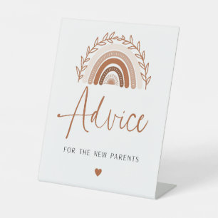 Boho Rainbow Advisor und wünscht Baby Dusche Schil Sockelschild