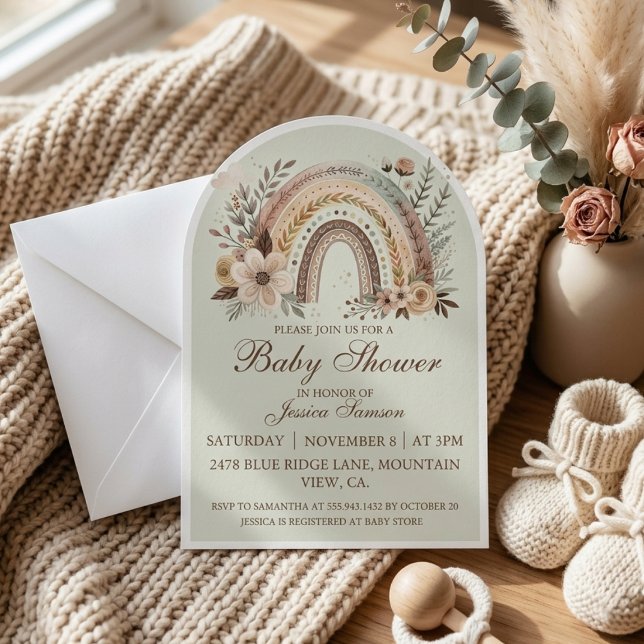 Boho Rainbow and Blume Kinderdusche Einladung (Von Creator hochgeladen)