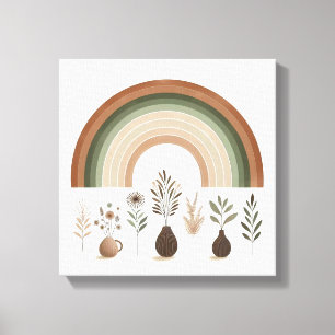 Boho Rainbow and Earthy Botanicals Leinwanddruck