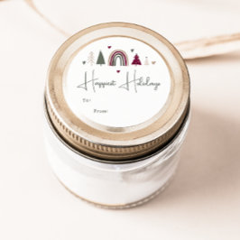 Boho Rainbow and Hearsts Die schönsten Ferien nach Runder Aufkleber