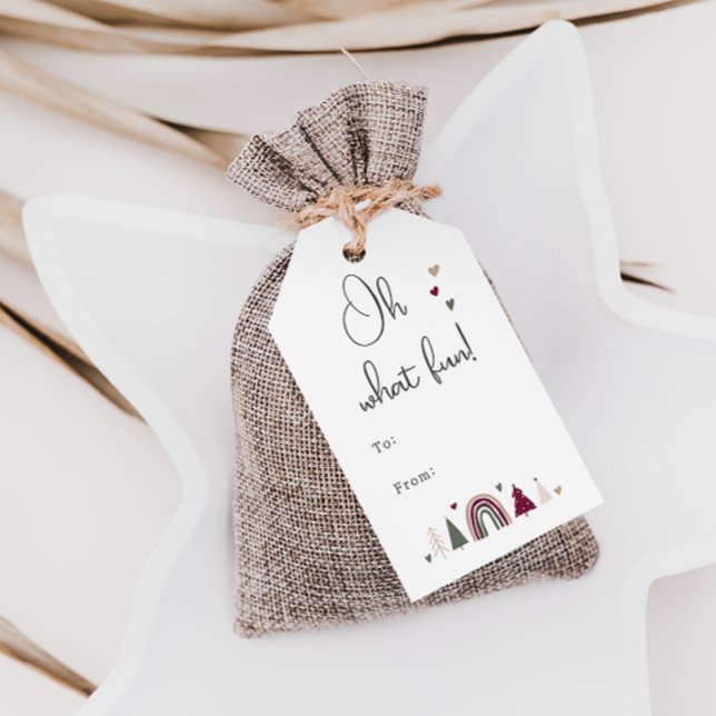 Boho Rainbow and Hearts Ch Oh, was Spaß zu und von Geschenkanhänger (Von Creator hochgeladen)