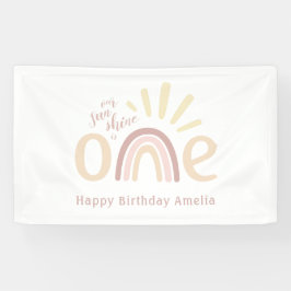 Boho Rainbow and Sunshine 1. Geburtstag Banner