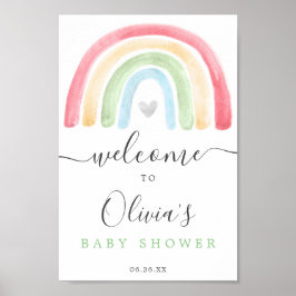 Boho Rainbow Baby Dusche Begrüßungszeichen Poster