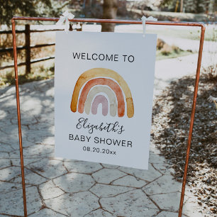 Boho Rainbow Baby Dusche Begrüßungszeichen Poster