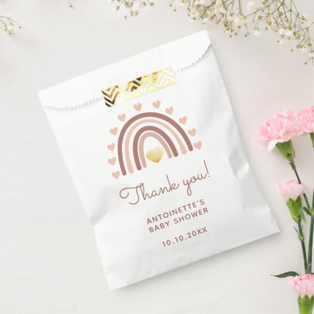 Boho Rainbow Baby Dusche Danke Blush Pink Geschenktütchen (Versiegelt)