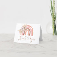 Boho Rainbow Baby Dusche Danke Karte