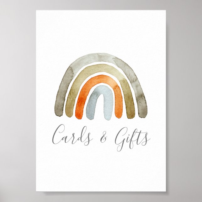 Boho Rainbow Baby Dusche Party Schild (Vorne)