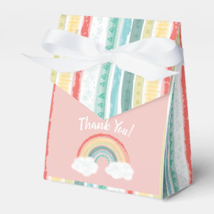 Boho Rainbow Baby Dusche Pink Geschenkschachtel