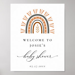 Boho Rainbow Baby Dusche Willkommenspender Poster
