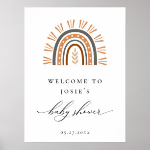 Boho Rainbow Baby Dusche Willkommenspender Poster