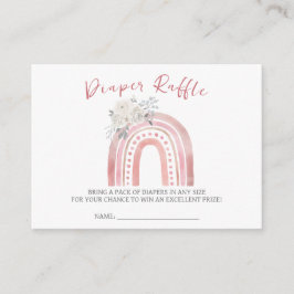 Boho Rainbow Baby Dusche, Windeln Raffle Ticket Begleitkarte