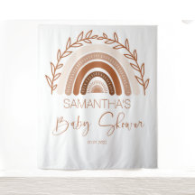 Boho Rainbow Baby Duschvorhang, Terracotta
