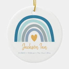 Boho Rainbow Baby Personalisierte Geburtsstaten Keramik Ornament