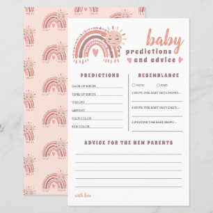 Boho Rainbow Baby Predictions & Advice Baby Shower