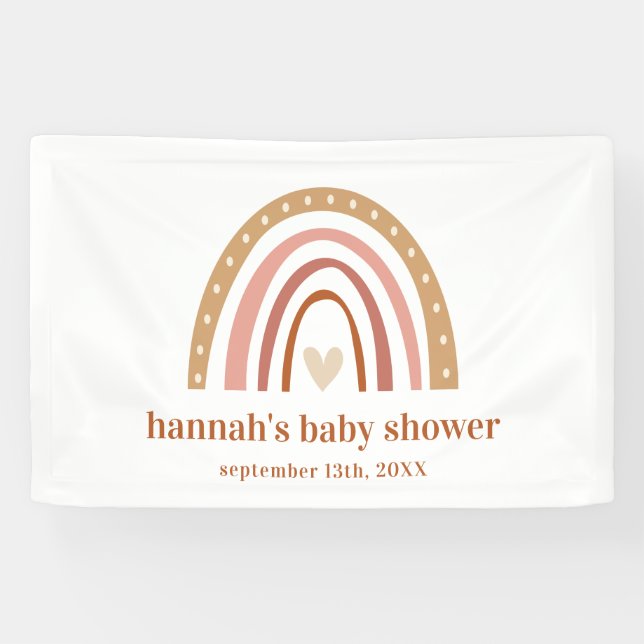 Boho Rainbow Baby Showbanner Banner (Horizontal)