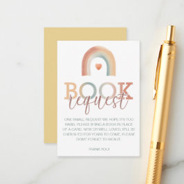 Boho Rainbow Baby Showbook Request Card - Water Begleitkarte