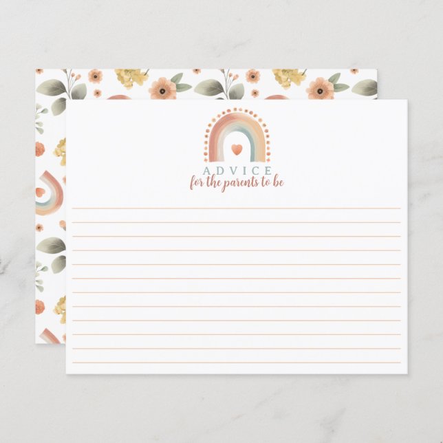 Boho Rainbow Baby Showcard - Watercolor (Vorne/Hinten)