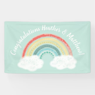 Boho Rainbow Baby Shower Banner