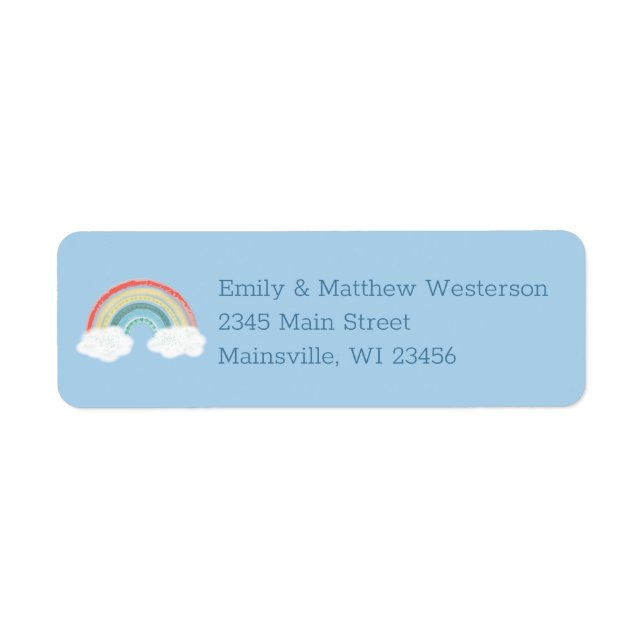 Boho Rainbow Baby Shower Blue Boy (Vorne)
