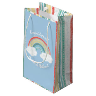 Boho Rainbow Baby Shower Blue Boy Kleine Geschenktüte