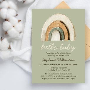 Boho Rainbow Baby Shower Budget Einladung