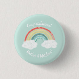 Boho Rainbow Baby Shower Button
