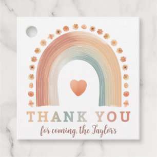 Boho Rainbow Baby Shower Danke Tags - Watercol Geschenkanhänger