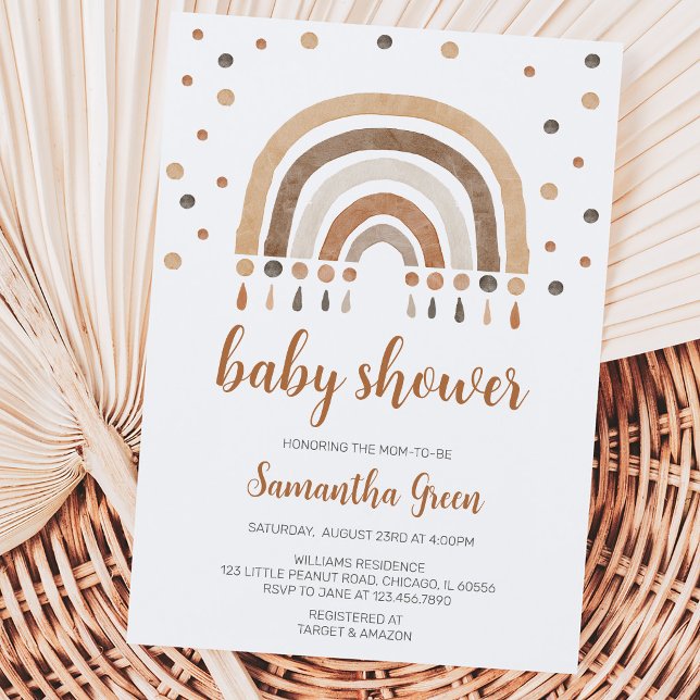 Boho Rainbow Baby Shower Einladung (Von Creator hochgeladen)