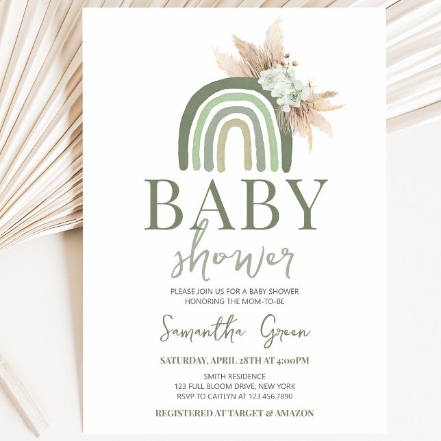 Boho Rainbow Baby Shower Einladung (Von Creator hochgeladen)