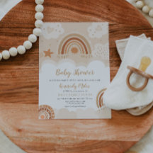 Boho Rainbow Baby Shower Einladung
