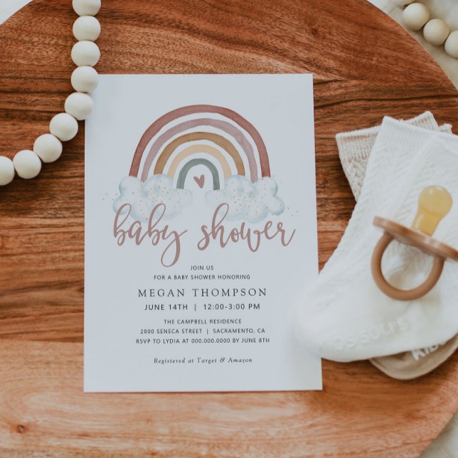 Boho Rainbow Baby Shower Einladung (Von Creator hochgeladen)