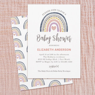 Boho Rainbow Baby Shower Einladung