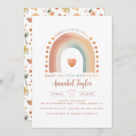 Boho Rainbow Baby Shower Einladung - Erdnasser