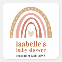 Boho Rainbow Baby Shower Fevor Sticker