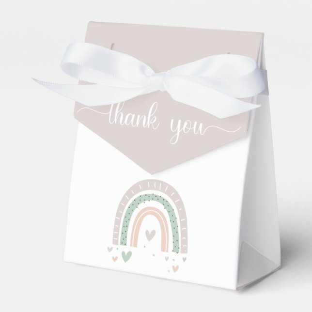 Boho Rainbow Baby Shower Geschenkschachtel (Vorderseite)
