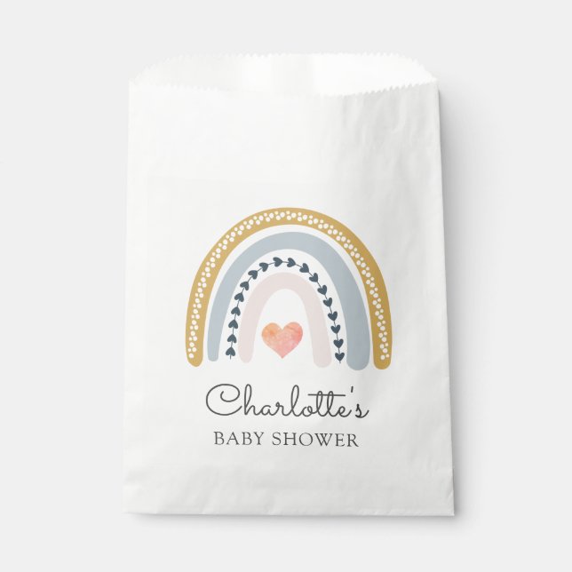 Boho Rainbow Baby Shower Geschenktütchen (Vorderseite)