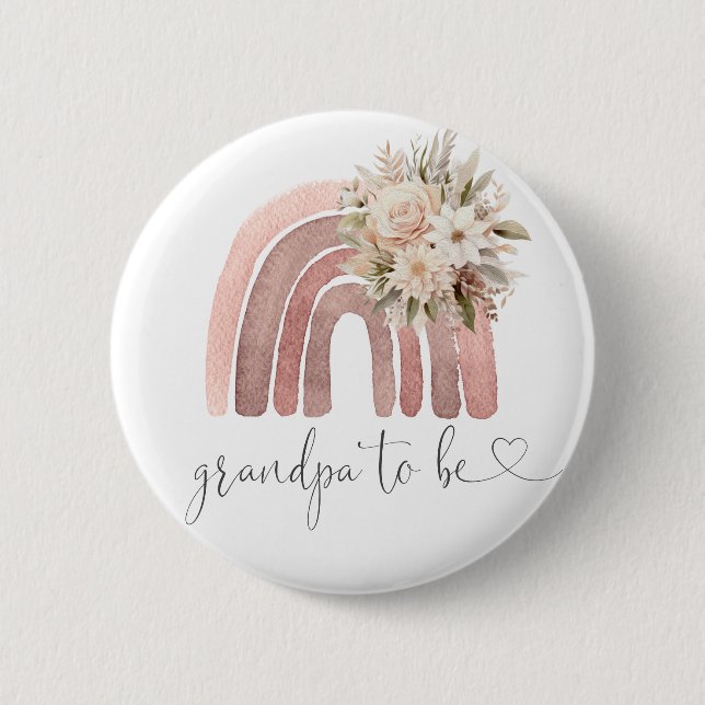 Boho Rainbow Baby Shower Mommy zu sein Button (Vorderseite)